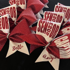 SENIOR Cheer Bow Custom Senior Bow with Name Senior 2025 Gift Bow for Cheer Captain Bow Senior High School Cheer Bow Cheer Team Bow