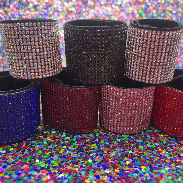 Rhinestone Hair cuff Cheer hair cuff Cheer squad pony tail wrap performance hair piece dance team pigtail wrap rhinestone hair cuff