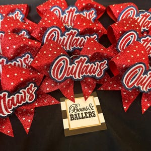 Team Cheer Gift Bow Personalized Cheer Bag Tag Mini Cheer Bow with Name Custom Cheer Gift Cheerleader Gift for Cheer Team Bag Tag Coach Gift