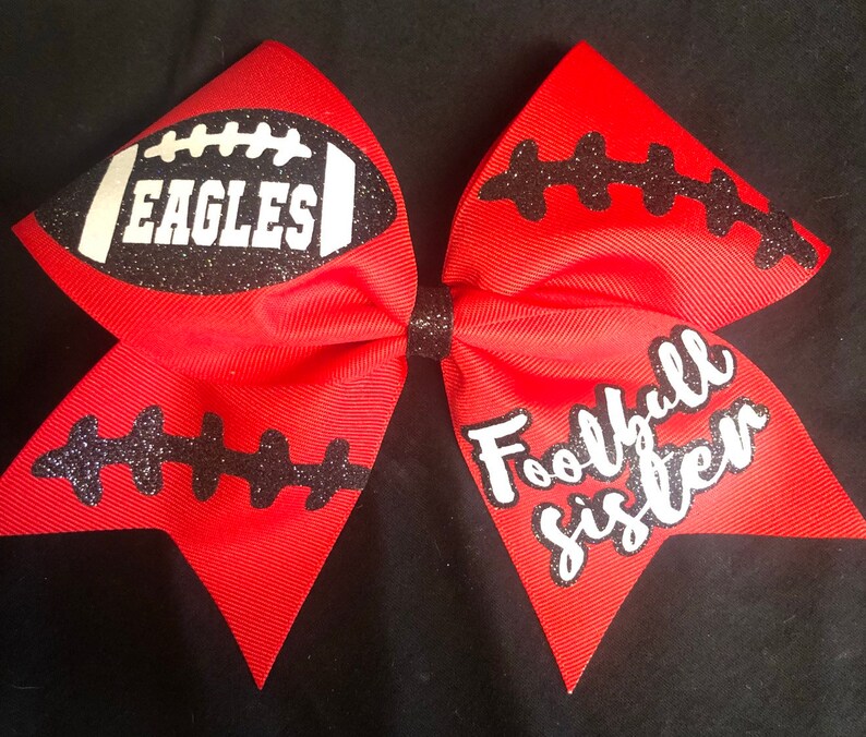 Football Bow with custom name and number Football Bows Little Sister Football Bow Football Hair Bow Football Accessory Football S
