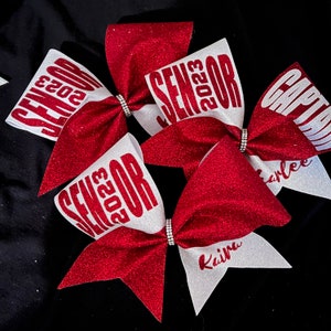 Red Senior Cheer Bow Senior Bow Senior Gift Senior School Bow Captain Senior Bow Senior Cheerleading Bow