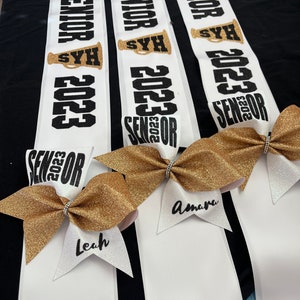 Senior Cheer Sash Personalized Senior Sash Senior Sash Customized to match your school Personalized Senior Sash Homecoming Sash Senior Gift