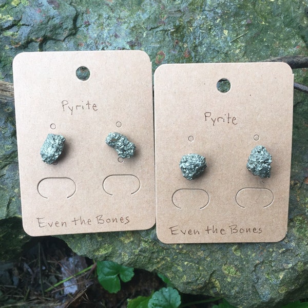 Raw Pyrite Earrings, Pyrite Earrings, Rough Pyrite Earrings, Pyrite Stud Earrings, Pyrite Studs, Rough Pyrite Studs, Pyrite Nugget Earrings