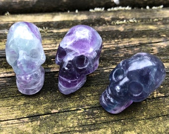 Carved Fluorite Skull, Small Crystal Skull, Crystal Skull, Fluorite Skull, Carved Fluorite