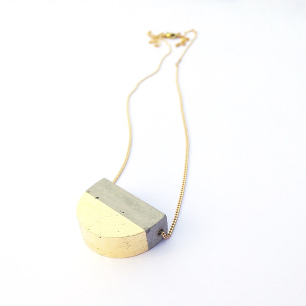 Concrete half-moon necklace