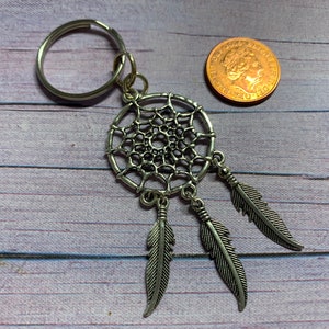 Dreamcatcher Key Ring / Bag Charm, Tibetan Silver Dreamcatcher Key Ring image 3