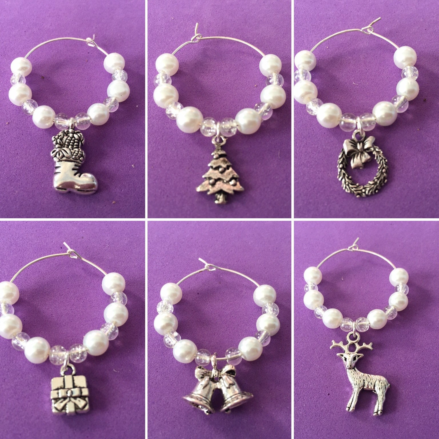 Christmas Wine Glass Charms Wine Glass Charm Table Gift Etsy