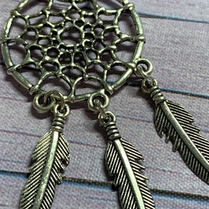 Dreamcatcher Key Ring / Bag Charm, Tibetan Silver Dreamcatcher Key Ring image 2