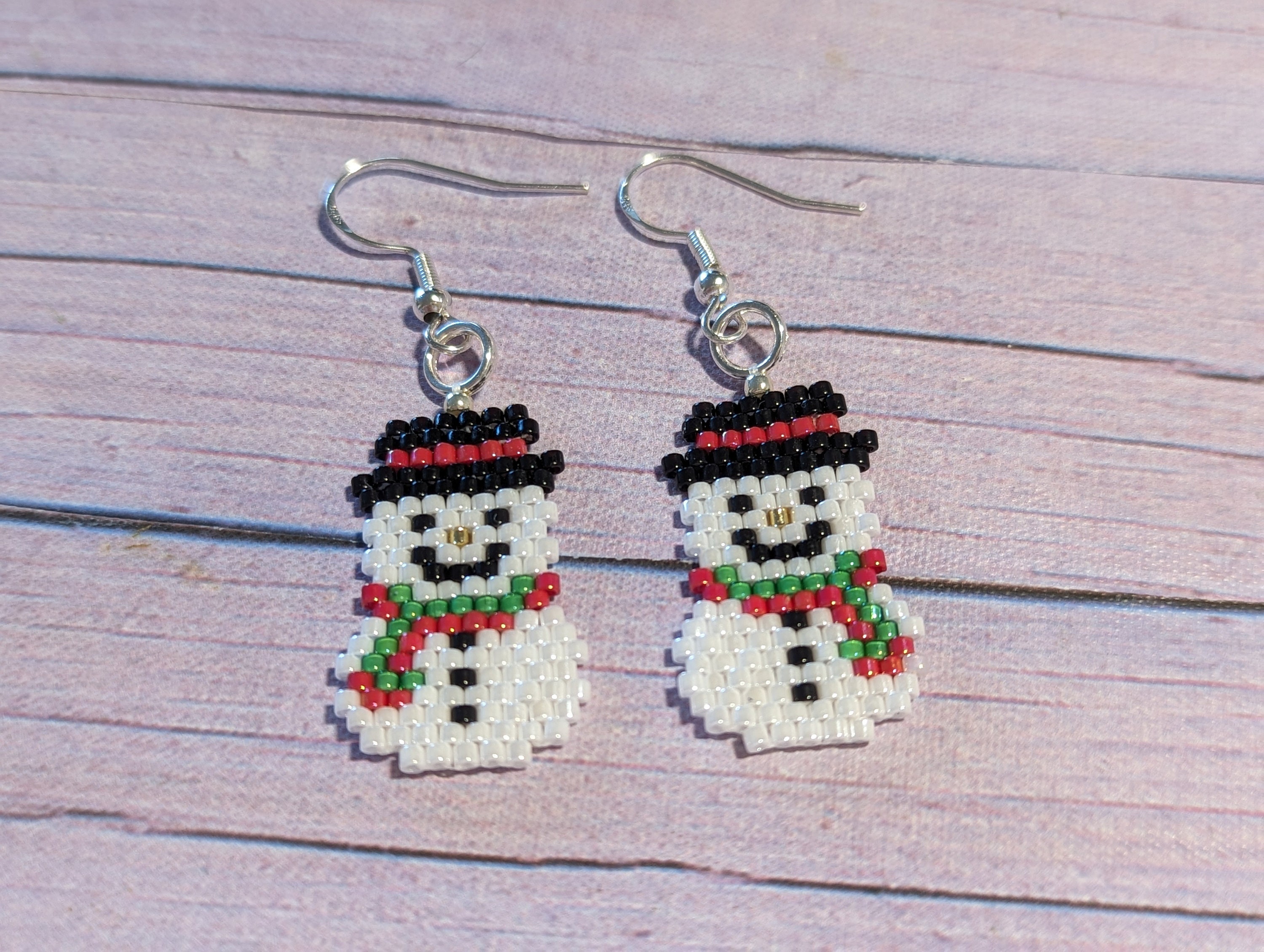 Beaded snowman deals earrings