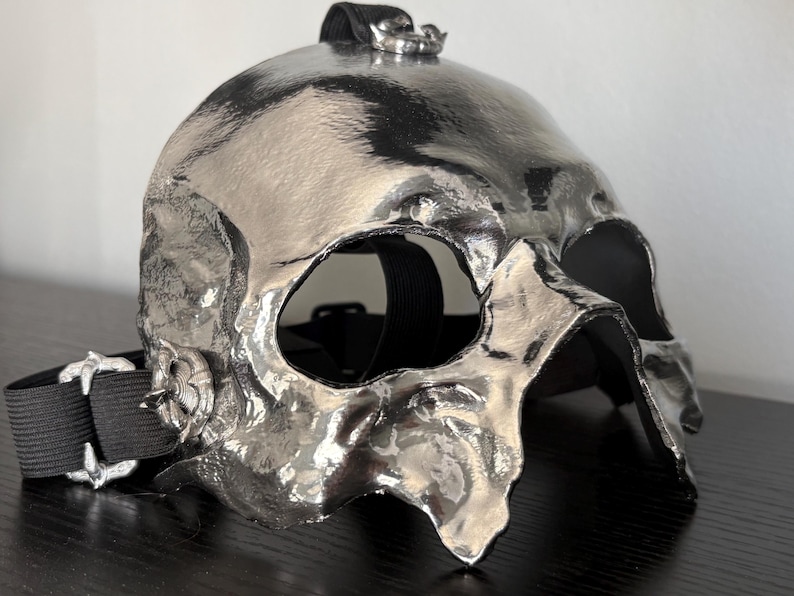 Ghost Mask - Inspired By- Papa Emeritus V - Papa 5 - Perpetua - Skeleta Half Adjustable Mask - Skeletour - Bolo Tie - Cosplay image 3