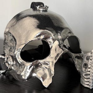 Ghost Mask - Inspired By- Papa Emeritus V - Papa 5 - Perpetua - Skeleta Half Adjustable Mask - Skeletour - Bolo Tie - Cosplay Mask & Bolo Tie