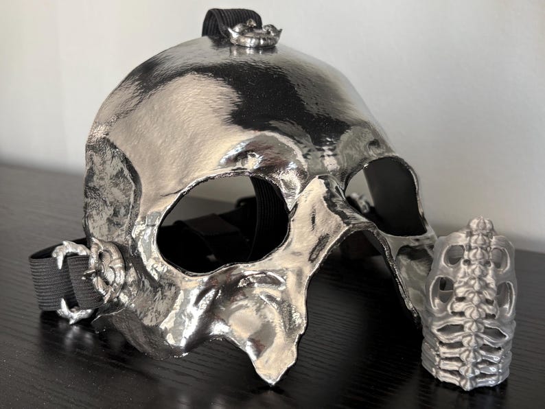 Ghost Mask - Inspired By- Papa Emeritus V - Papa 5 - Perpetua - Skeleta Half Adjustable Mask - Skeletour - Bolo Tie - Cosplay Mask & Bolo Tie