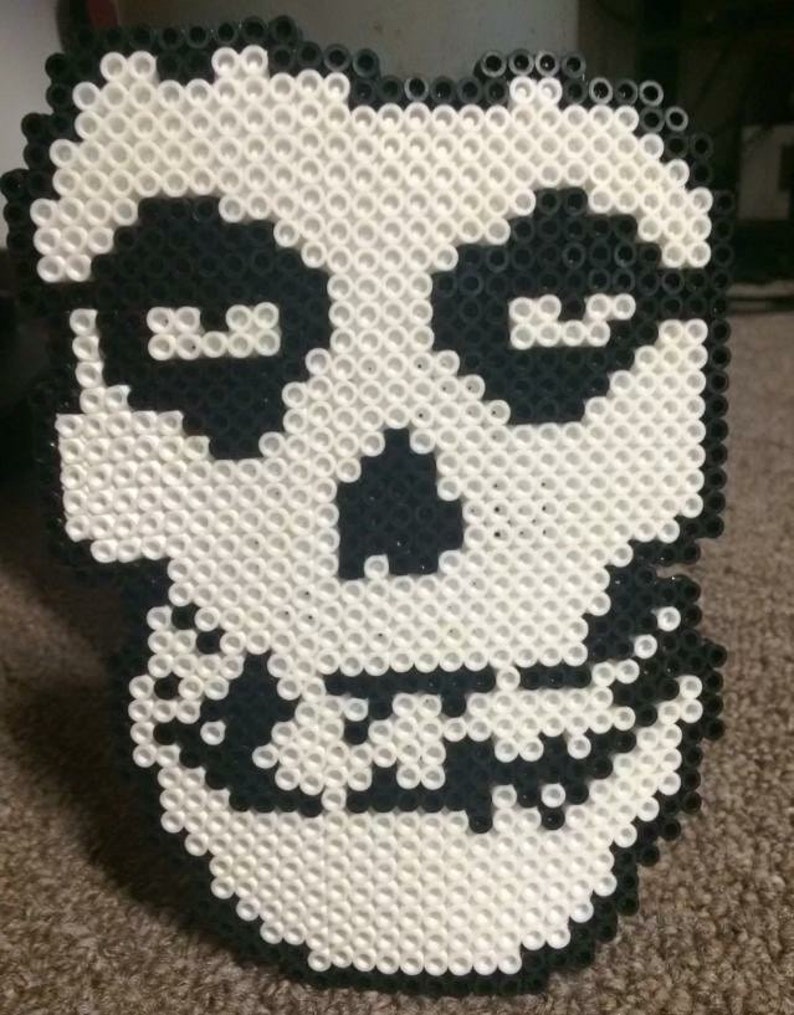 Misfits Fiend Skull Perler Bead Artwork Etsy