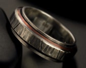 Mens Handmade ring, Silevr Mens Ring, Men -Women Design band, Unique Ring, Hammered Silver Copper Ring,  RS-1212