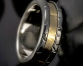 Man Wedding Ring, Mens 14K solid Gold and Silver ring, Unique man ring, Mens wedding Band, Mens Jewelry, promise ring, - RS 1266
