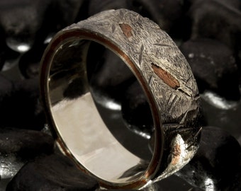 Men's Ring, Man Unique ring, Men's wedding band, Unique wedding band, Silver Copper Ring, Mens wedding ring, Engagement ring,  RS-1172