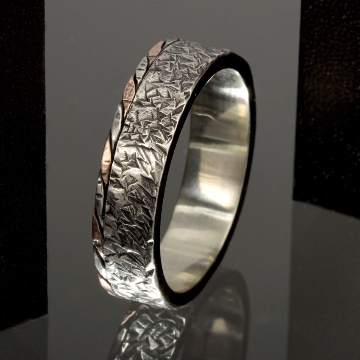 Mens silver ring Alternative wedding band Mens promise ring | Etsy