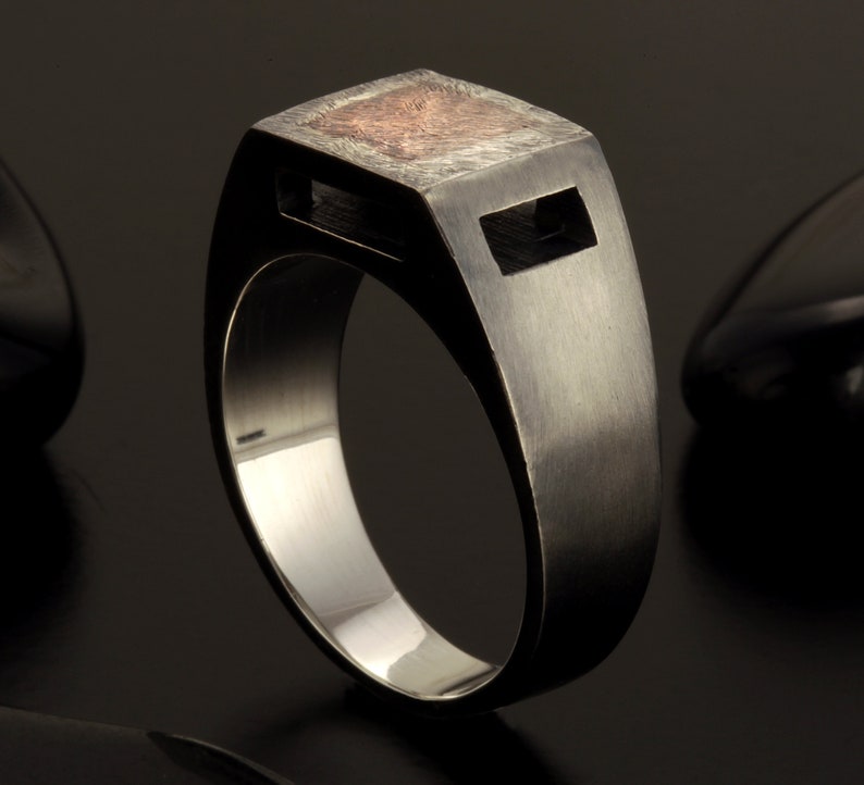 Mens Unique Design Ring Square Ring Mens Ring Etsy
