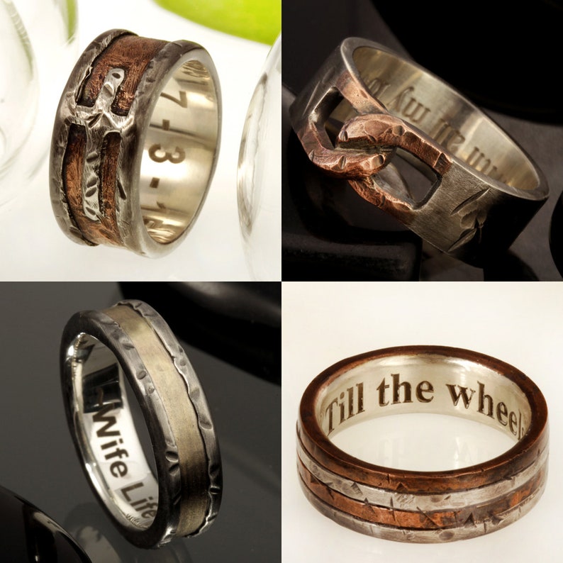 Wood wedding bands are the epitome of cool men's wedding bands. filament