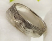 Mens Band, Mountain silver ring, Rustic Wedding Ring, Rustic Ring, Mens ring, Mens Gift, RS-1289