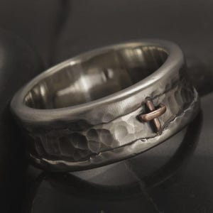 Rustic mens ring, Wedding  Ring, Rustic Mens Wedding band, Mens Engagement Ring, Silver Copper Ring, RS-1297