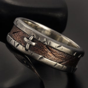 Mens ring, Silver & Copper, Silver cross Mens Ring, Unique Mens ring, Men Wedding Band, Unique Men Ring, RS-1256 image 1
