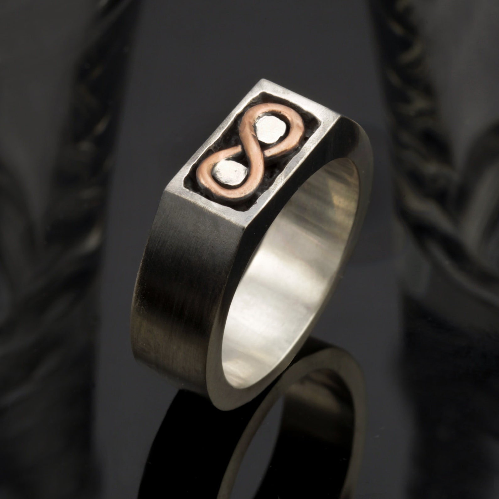 Mans Ring Mens Wedding Band Men Infinity Ring Mens Promise Etsy