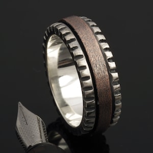 Anillo de boda hecho a mano para hombre, anillo de boda martillado, regalo para esposo, regalo para hombre, joyería para hombre, RS-1278