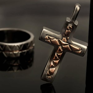Mens Cross necklace, Sterling Silver Cross Pendant, Silver Handmade Cross Pendant, Cross Jewelry, gift for him,P-113