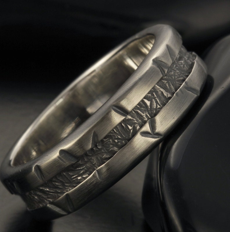 Unique Men Ring, Artisan Men Silver Band, Silver ring, Custom Design Ring, Black Man Ring, Gift for men, RS-1308 image 2