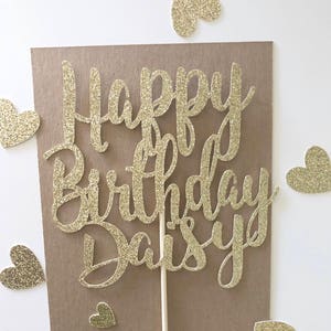 Happy Birthday Personalized  Name Cake Topper, Custom Cake Topper, Name cake, Glitter Name Toppers, Personalized Cake, Happy Birthday Cake