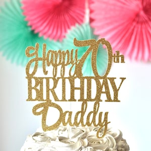 Happy 70th Birthday Personalized Name Cake Topper, 70 year’s loved, grandma grandpa birthday, 70 & fabulous, 70 years blessed