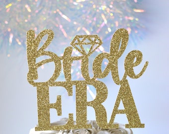 Bride ERA Cake Topper, Kiss the Miss Goodbye Cake Topper, Bridal Shower Cake, Engagement Party, Miss to Mrs , she said yes, bride to be