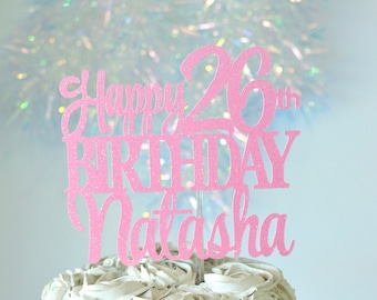 Happy 26th Birthday Personalized Name Cake Topper