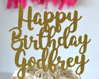Happy Birthday Personalized Name Cake Topper