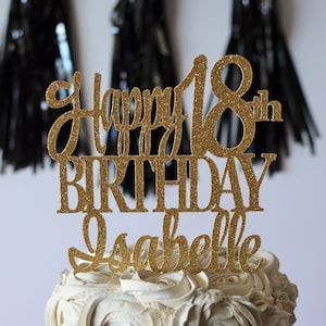Happy 18th Birthday Personalized  Name Cake Topper, Custom Cake Topper, Legal AF, Personalized 18th Cake, Happy Birthday Cake