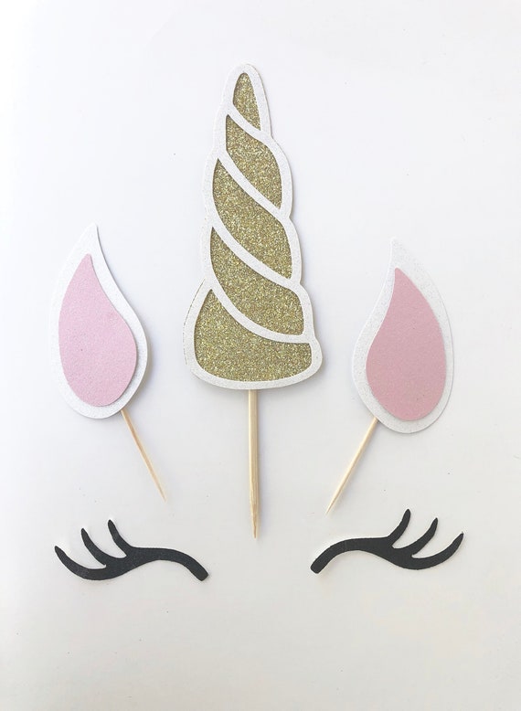 lola glitter unicorn cake topper kit fairy tale party etsy