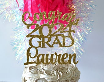 Personalized Class of 2024 Cake Topper, Congratulations Cake Topper, 2024 Graduate, Educated AF, Nurse, Masters, High School