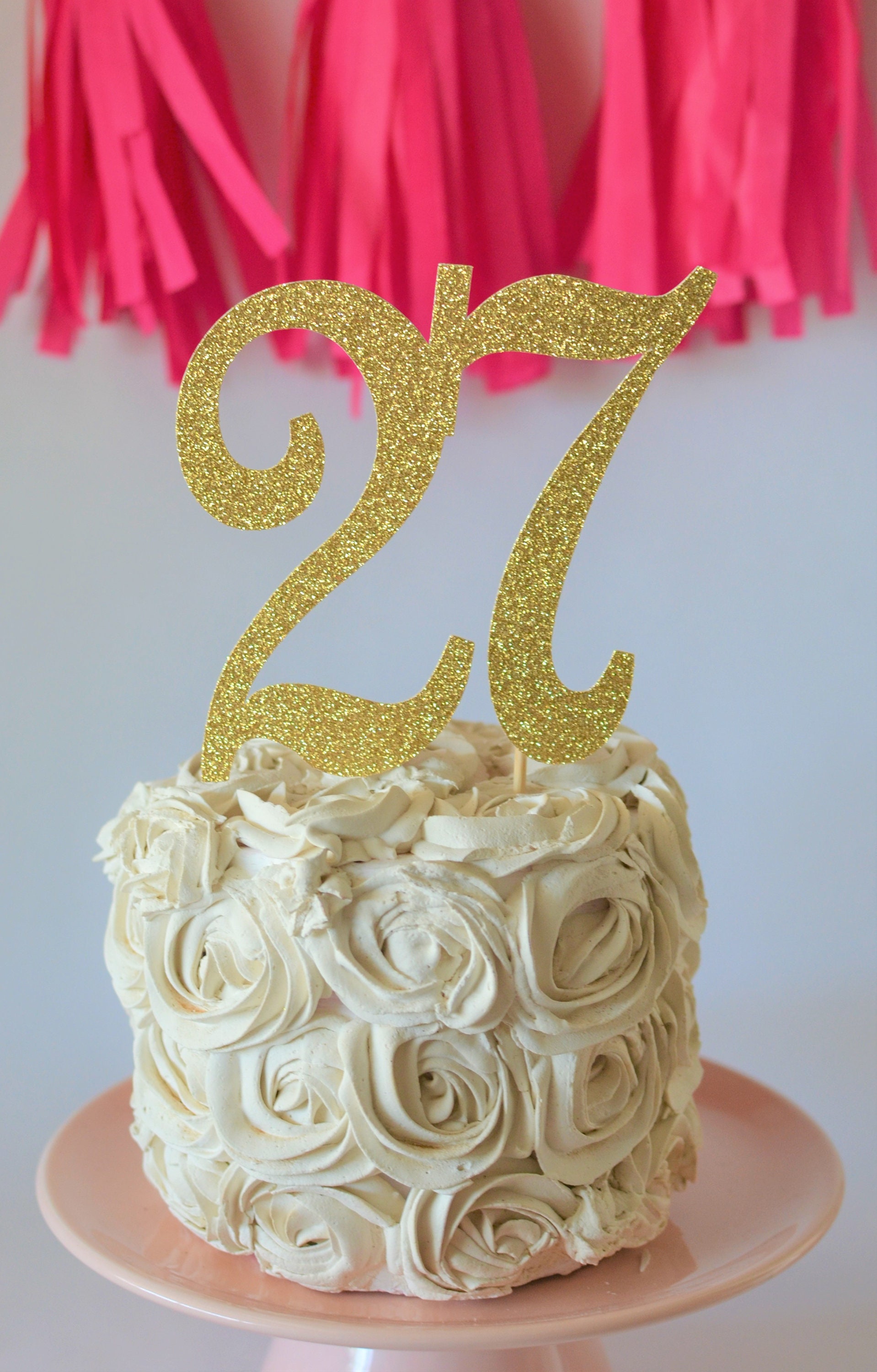 Glitter 27 Twenty Seven Cake Pick Topper 27th Anniversary - Etsy Finland