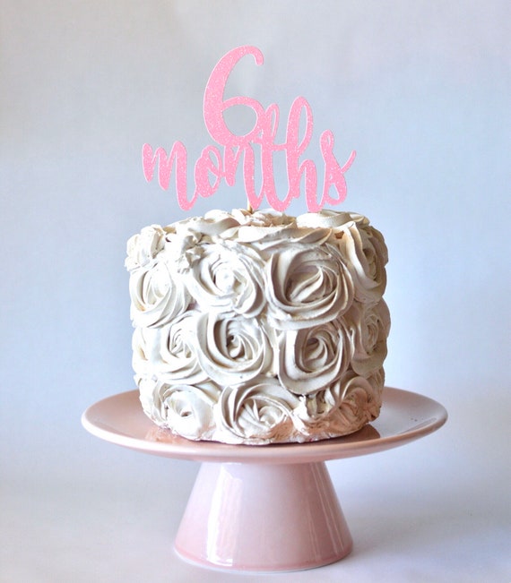 6 Mois Cake Topper 1 2 Anniversaire Glitter Cake Topper Etsy France