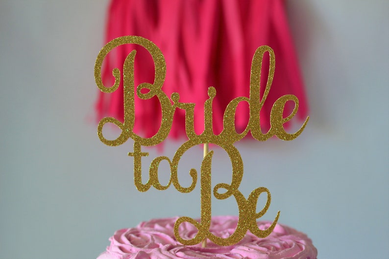 Glitter Bride to Be Cake Topper, From Miss to Mrs Cake Topper, Bridal Shower Cake, Engagement Party Topper, Wedding Cake topper image 8