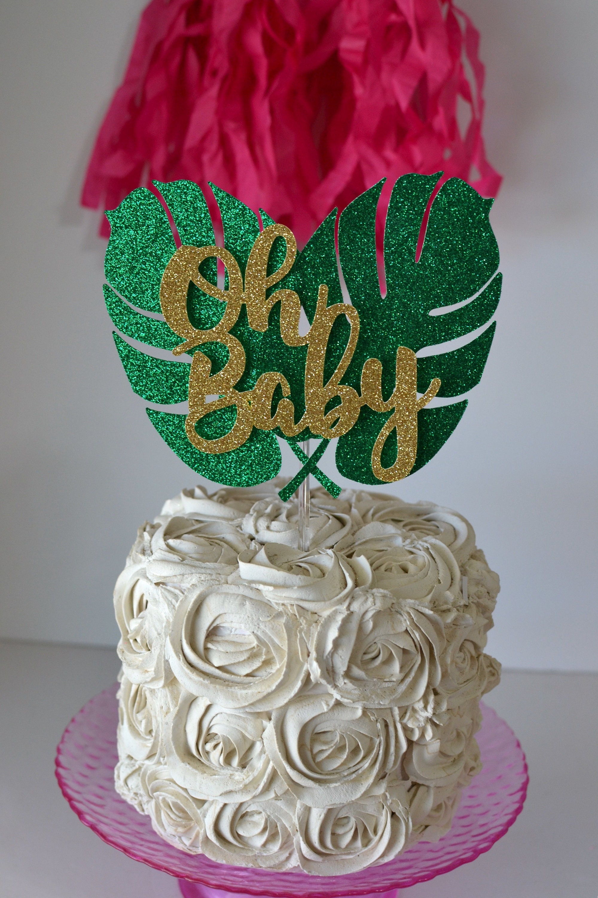 Oh Baby Shower Oh Boy Cake Topper Walmart Oh Baby Palm Leaf Cake