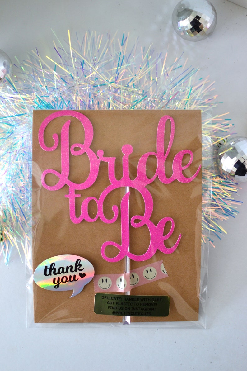 Glitter Bride to Be Cake Topper, From Miss to Mrs Cake Topper, Bridal Shower Cake, Engagement Party Topper, Wedding Cake topper image 10