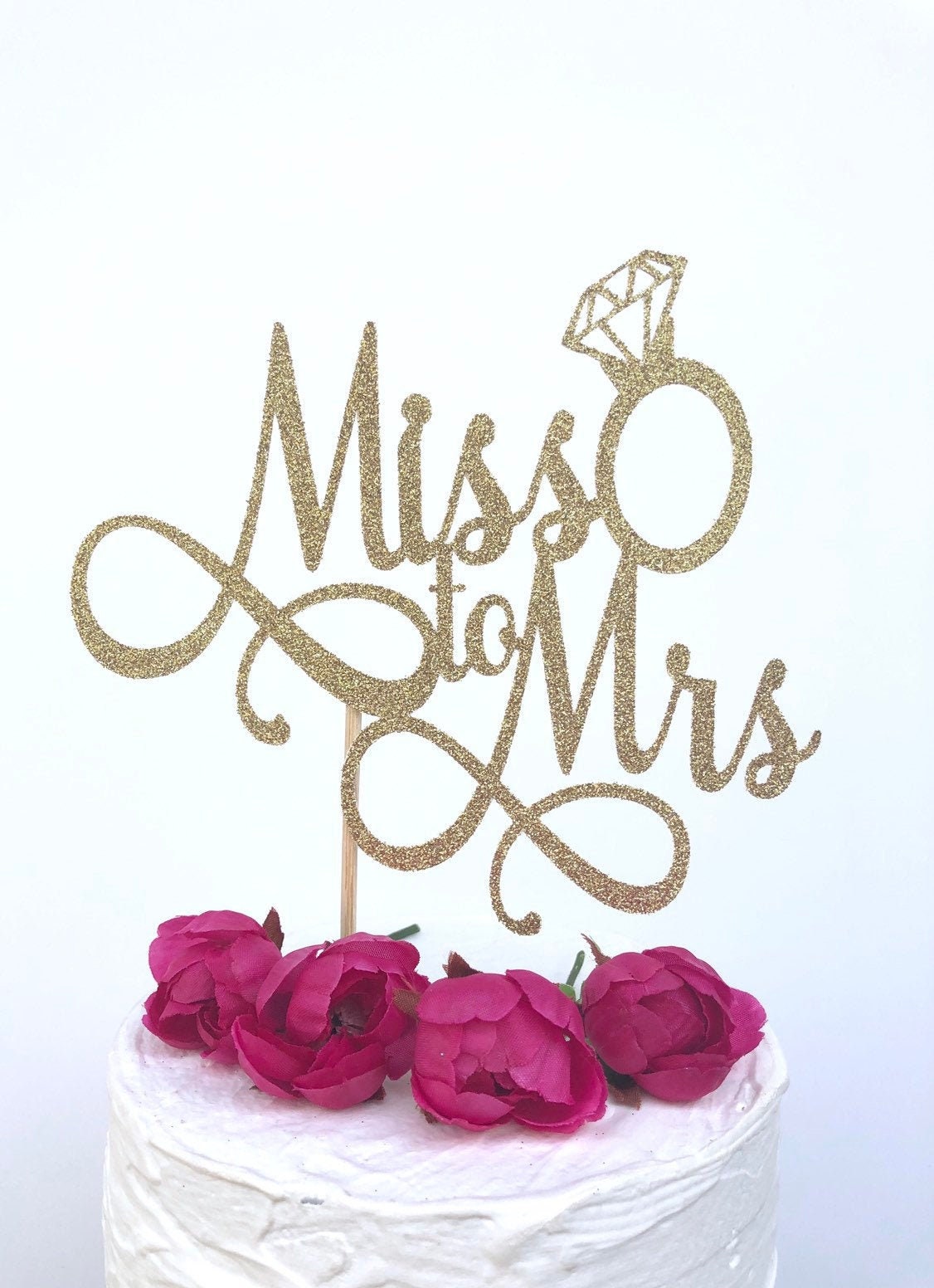 Mr And Mrs Wedding Cake Topper - Premium Silver Metal - Sparkly Wedding Bridal Shower Or Anniversary Cake Topper - Now Protected In A Box - View #3