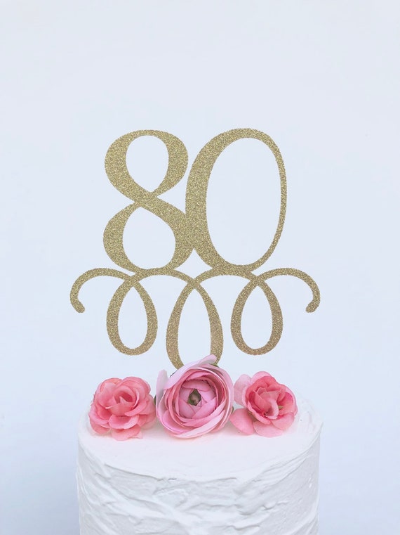 Download Glitter 80 Cake Topper Eighty Cake Topper 80th Birthday Etsy