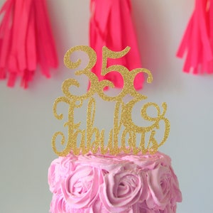 Glitter 35 & Fabulous, thirty five topper, 35th birthday, 35 birthday, glitter 35 Gold 35, 35 cake topper, 35 Anniversary, 35 Centerpiece