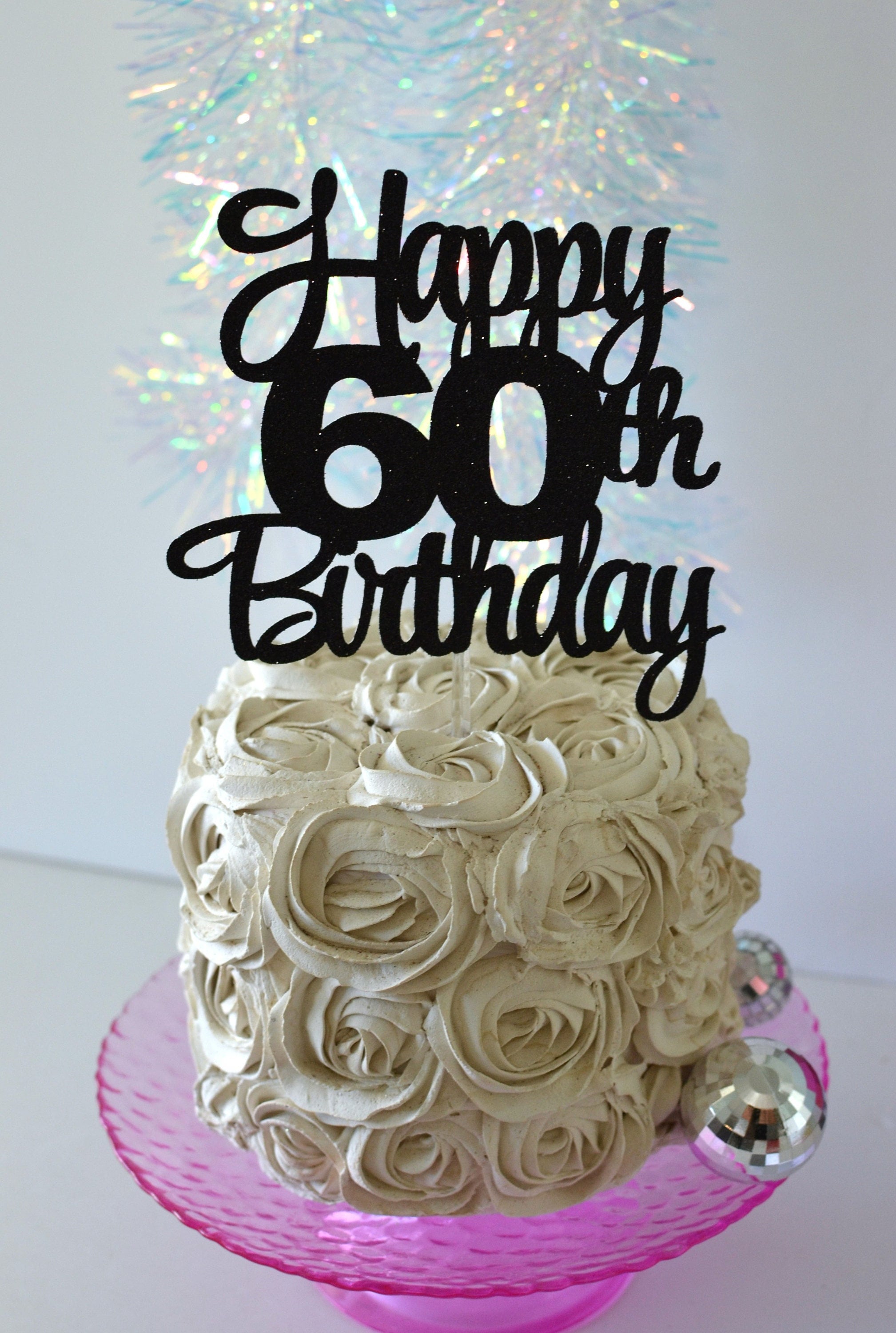 Happy Cakesエシャルプ Amazon.com: Gyufise 1Pc Happy 60th Birthday Cake Topper