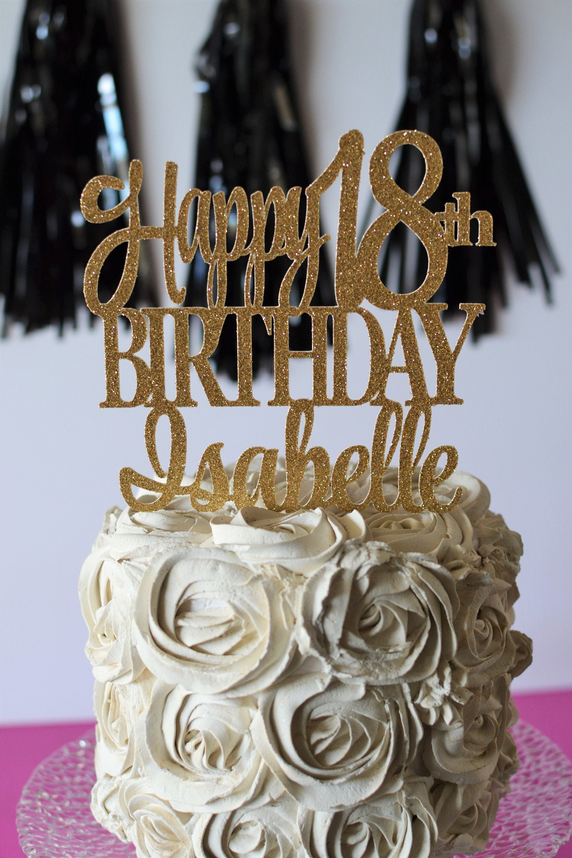 Happy 18th Birthday Personalized  Name Cake Topper, Custom Cake Topper, Legal AF, Personalized 18th Cake, Happy Birthday Cake