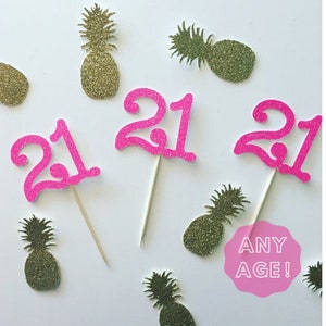 Glitter Birthday Age Toppers, 1st birthday, 21st birthday, 30th birthday, 5th Birthday, Anniversary, Custom Age Toppers, Personalized