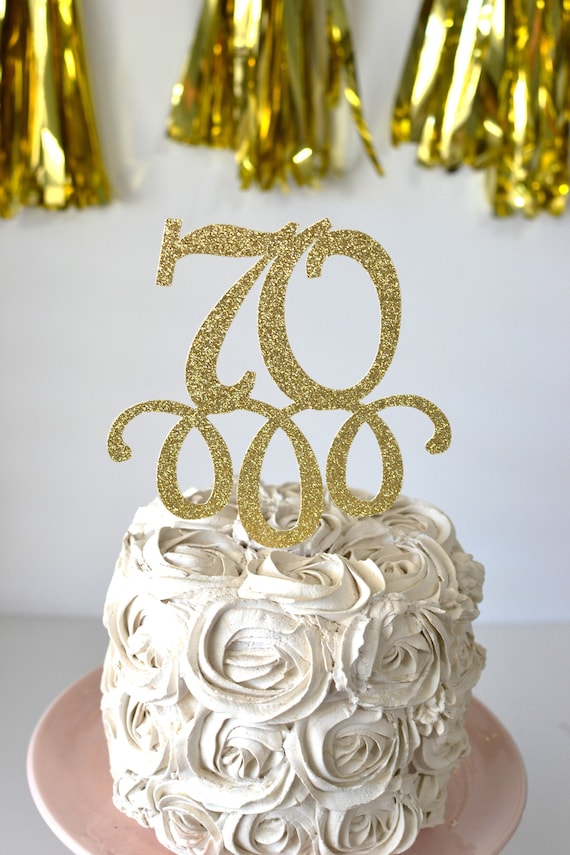 Happy 70th Birthday Cake Topper – Glitter "Cheers To 70 Years" Decorative Pick For Birthday Party Decor